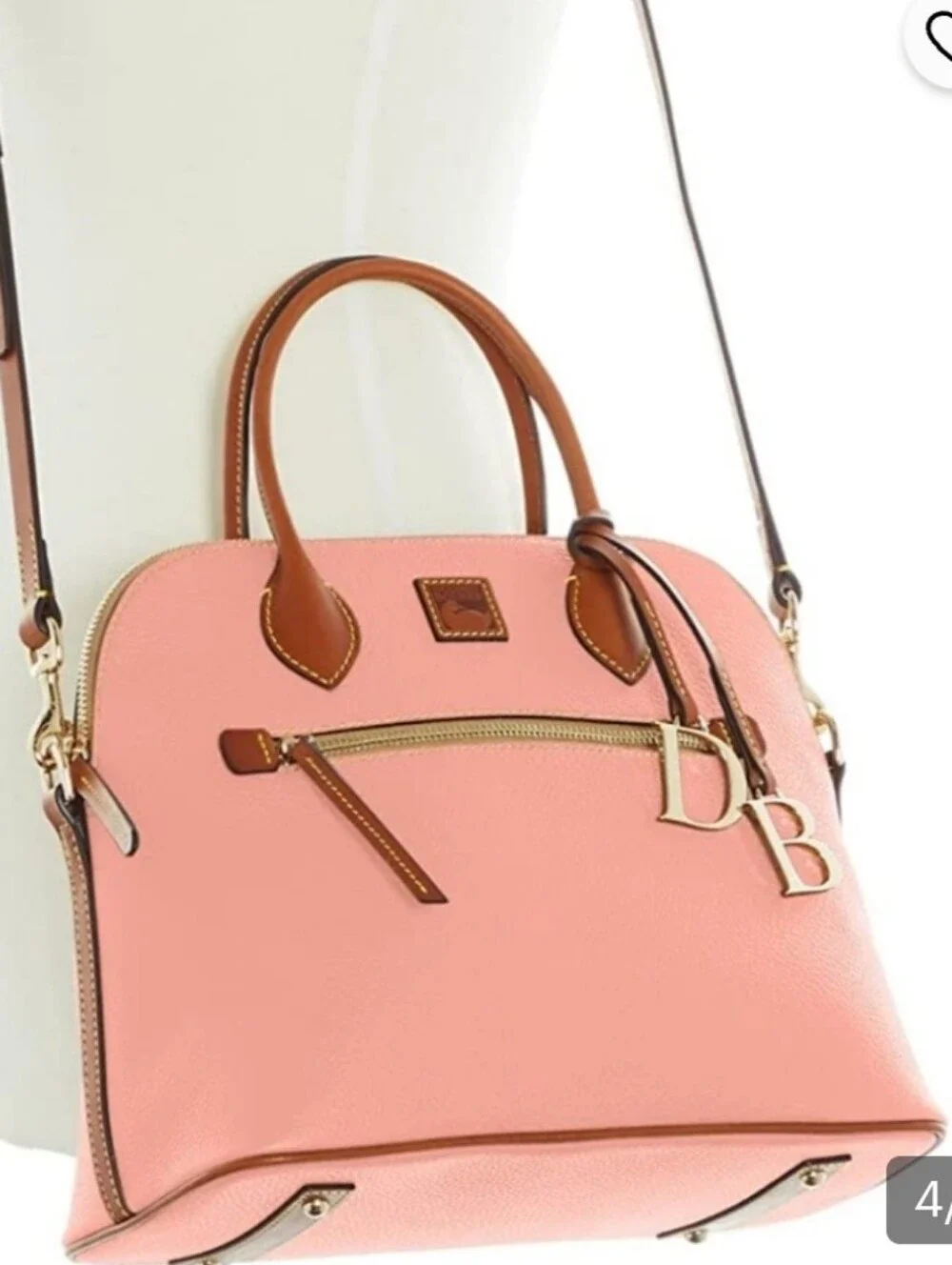 Dooney & Bourke Pale Pink Pebble Leather Large Satchel